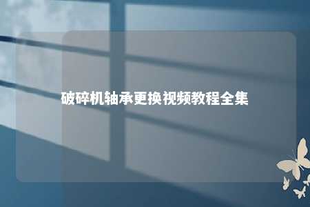破碎机轴承更换视频教程全集 