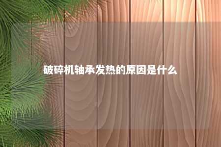 破碎机轴承发热的原因是什么 